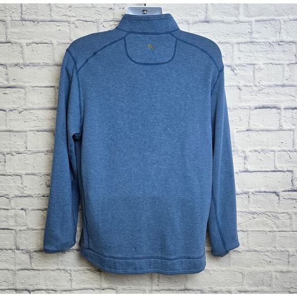Tommy Bahama Mens Size Large Reversible 1/4 Zip Pullover Sweater Blue Green - Picture 5 of 16